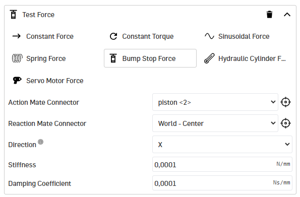 Bump Stop Force