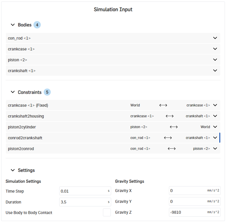 principia MBS Viewer input