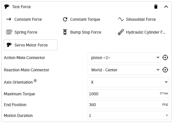 Servo Motor Force